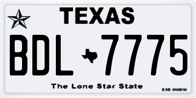 TX license plate BDL7775