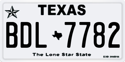 TX license plate BDL7782