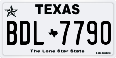 TX license plate BDL7790