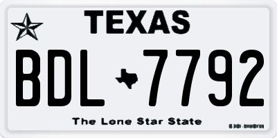TX license plate BDL7792