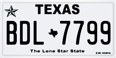 TX license plate BDL7799