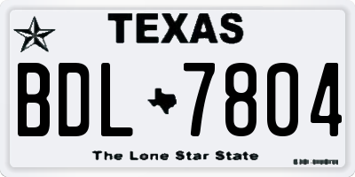 TX license plate BDL7804