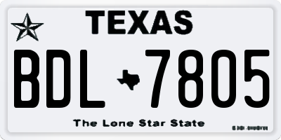 TX license plate BDL7805