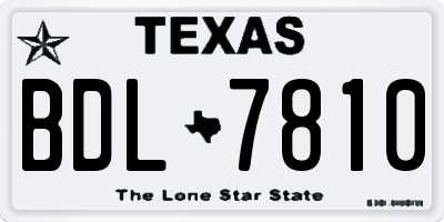 TX license plate BDL7810