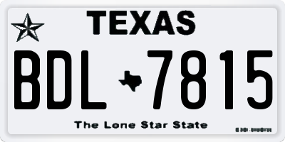 TX license plate BDL7815