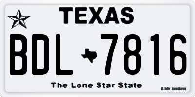 TX license plate BDL7816
