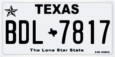 TX license plate BDL7817