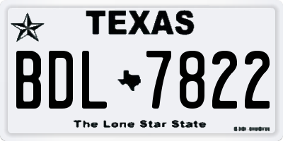TX license plate BDL7822