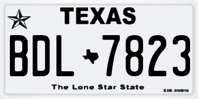 TX license plate BDL7823