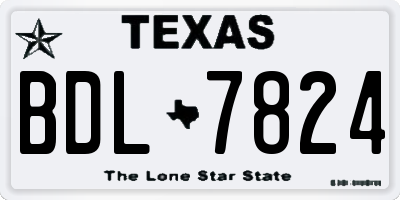 TX license plate BDL7824