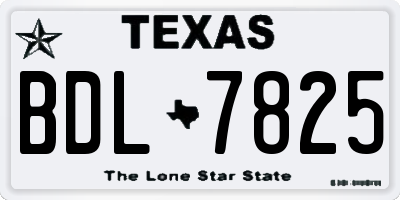 TX license plate BDL7825