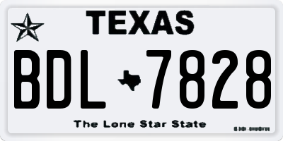 TX license plate BDL7828