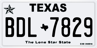 TX license plate BDL7829
