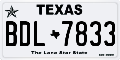 TX license plate BDL7833