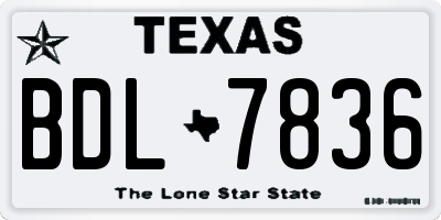 TX license plate BDL7836