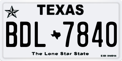 TX license plate BDL7840