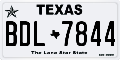 TX license plate BDL7844