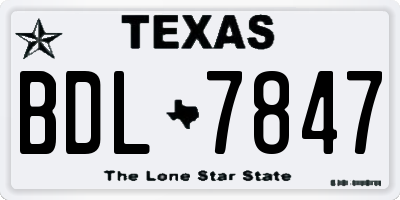 TX license plate BDL7847