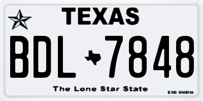 TX license plate BDL7848