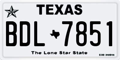 TX license plate BDL7851
