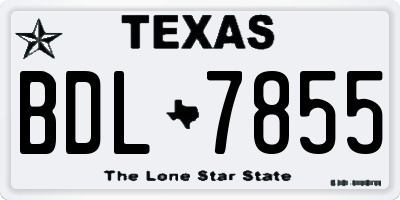 TX license plate BDL7855