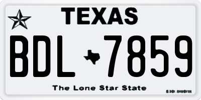 TX license plate BDL7859