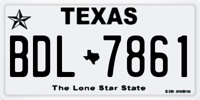 TX license plate BDL7861