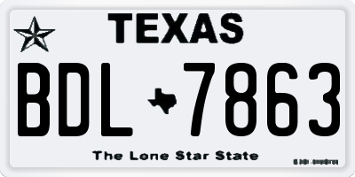 TX license plate BDL7863