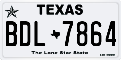 TX license plate BDL7864