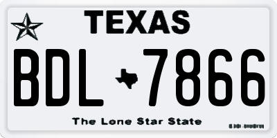 TX license plate BDL7866