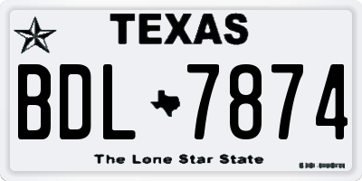 TX license plate BDL7874