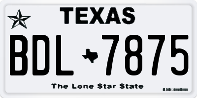 TX license plate BDL7875