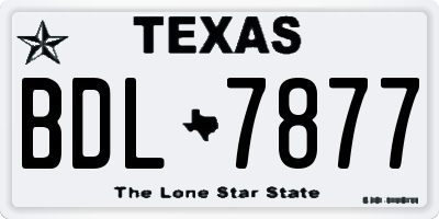TX license plate BDL7877