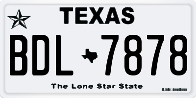 TX license plate BDL7878