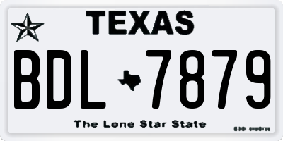TX license plate BDL7879