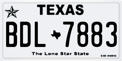 TX license plate BDL7883