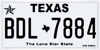 TX license plate BDL7884