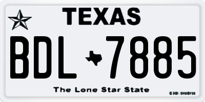 TX license plate BDL7885
