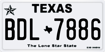 TX license plate BDL7886