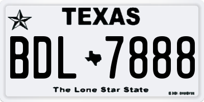 TX license plate BDL7888