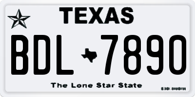 TX license plate BDL7890