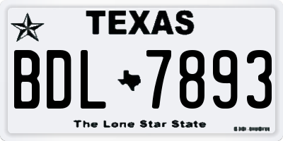 TX license plate BDL7893