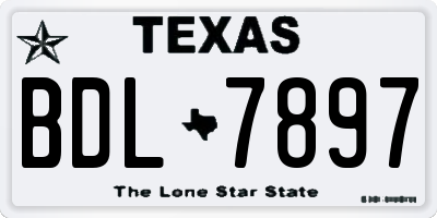 TX license plate BDL7897