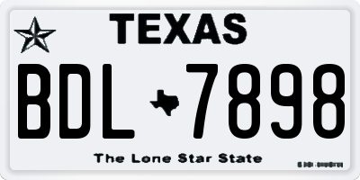 TX license plate BDL7898