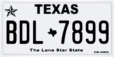 TX license plate BDL7899