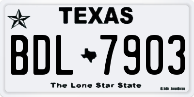 TX license plate BDL7903