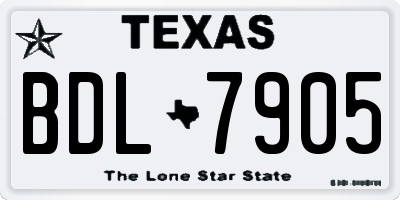 TX license plate BDL7905
