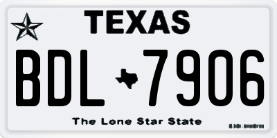 TX license plate BDL7906