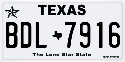 TX license plate BDL7916