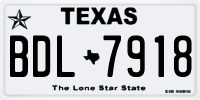 TX license plate BDL7918